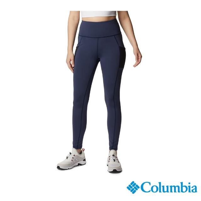 【Columbia 哥倫比亞 官方旗艦】女款-  Windgates快排高腰內搭褲-深藍(UAL54580NY / 2023春夏)