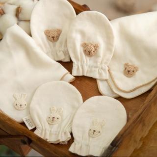 【Amorosa Mamma有機棉】日本製嬰兒棉紗/防抓手套 兩款(新生兒 有機棉 手工刺繡)