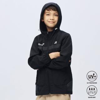 【BATIS 巴帝斯】抗UV機能風衣外套 - 男童 - 兩色(拼接造型)