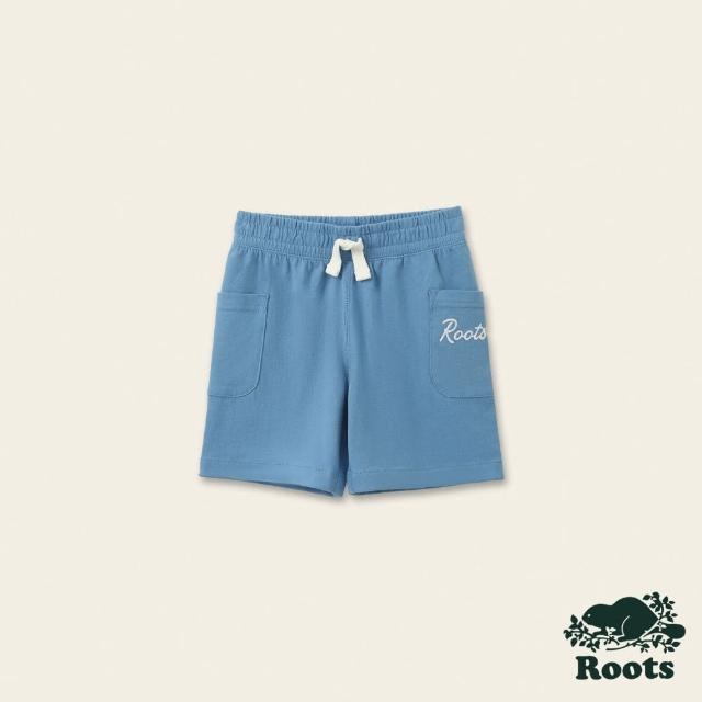 【Roots】Roots小童-自然俱樂部系列 口袋設計有機棉短褲(藍色)
