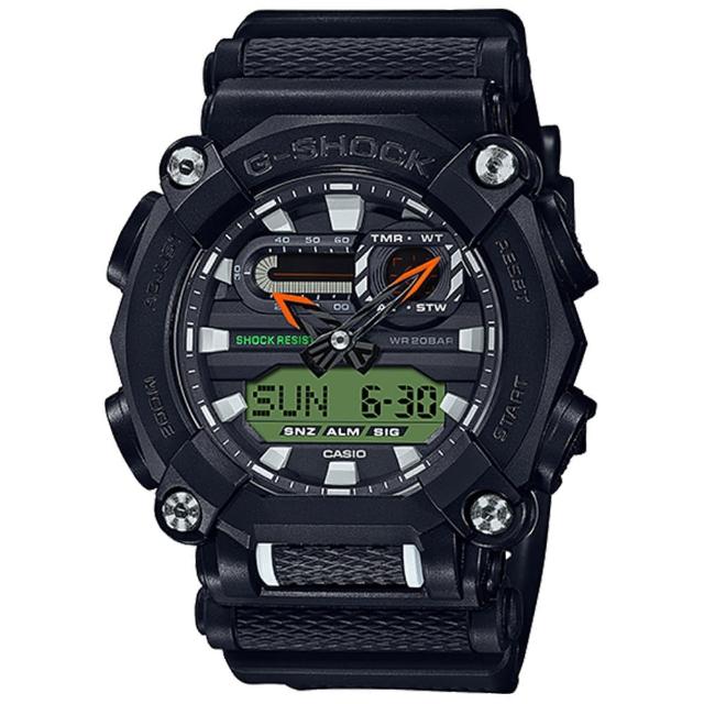 【CASIO 卡西歐】G-SHOCK 時尚工業風雙顯手錶 母親節 禮物(GA-900E-1A3)