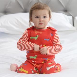 【Piccalilly】英國皮卡儷儷有機棉嬰幼兒連身褲(臘腸狗)