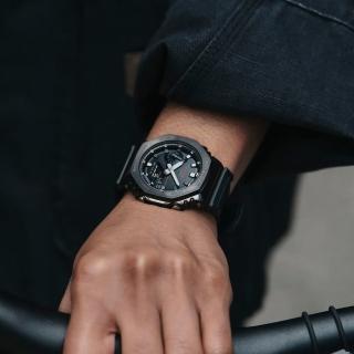 【CASIO 卡西歐】G-SHOCK 農家橡樹 織紋錶帶 雙顯電子腕錶 44.4mm(GM-2100CB-1A)