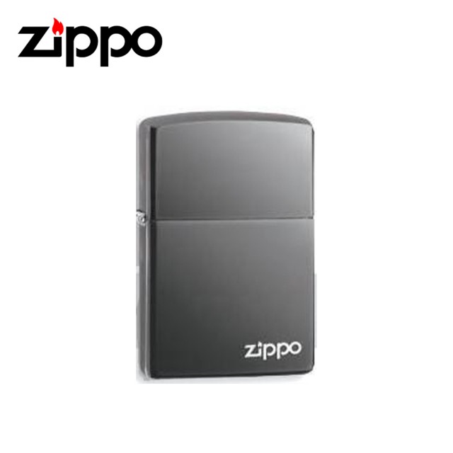 【Zippo】黑冰鏡面 Zippo Logo 大 打火機(150ZL)