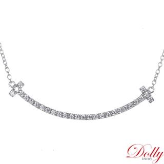 【DOLLY】0.35克拉 輕珠寶14K金微笑鑽石項鍊