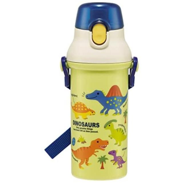 【小禮堂】恐龍 兒童彈蓋直飲水壺 480ml Ag+ - 綠米藍集合款(平輸品)