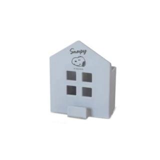 【小禮堂】Snoopy 屋型塑膠磁吸收納盒 - 灰款(平輸品)