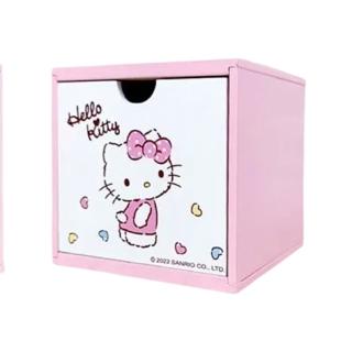 【小禮堂】Hello Kitty 方形積木盒 - 粉愛心款(平輸品)