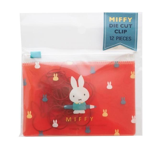 【小禮堂】米飛兔 造型迴紋針附滑扣收納袋 12枚入 - 紅鉛筆款(平輸品)