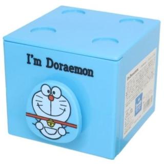 【小禮堂】哆啦A夢 單抽積木收納盒 - 藍全身款(平輸品)