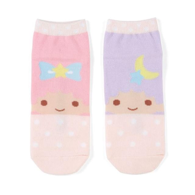 【小禮堂】雙子星 成人棉質短襪 23-25cm - 粉大臉點點款(平輸品)