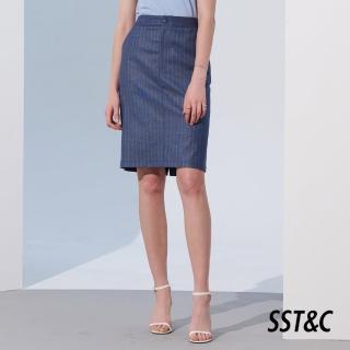【SST&C 最後65折】藍條紋西裝窄裙7462304006