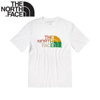 【The North Face】男 排汗短T《白》5AZC/繽紛品牌印花圓領短袖T恤/運動衫(悠遊山水)