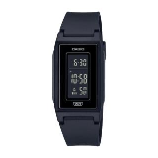 【CASIO 卡西歐】輕巧電子錶 霧黑色 環保材質錶帶 生活防水 LED照明 LF-10WH(LF-10WH-1)