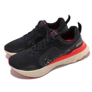 【NIKE 耐吉】慢跑鞋 React Infinity Run FK 3 男鞋 黑 紅 運動鞋 路跑 緩震(DZ3014-002)