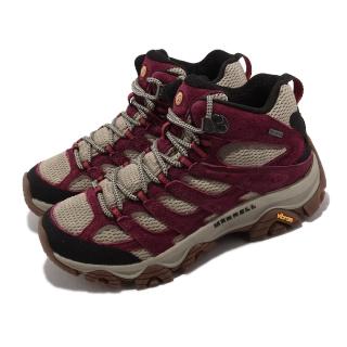 【MERRELL】登山鞋 Moab 3 Mid GTX 女鞋 棕 紅 防水 中筒 避震 Vibram 戶外 郊山(ML036866)