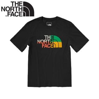 【The North Face】男 排汗短T《黑》5AZC/繽紛品牌印花圓領短袖T恤/運動衫(悠遊山水)