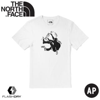 【The North Face】男 FALSHDRY快乾短袖T恤 AP《白》4UAK/吸濕排汗趣味印花短袖/運動衫(悠遊山水)
