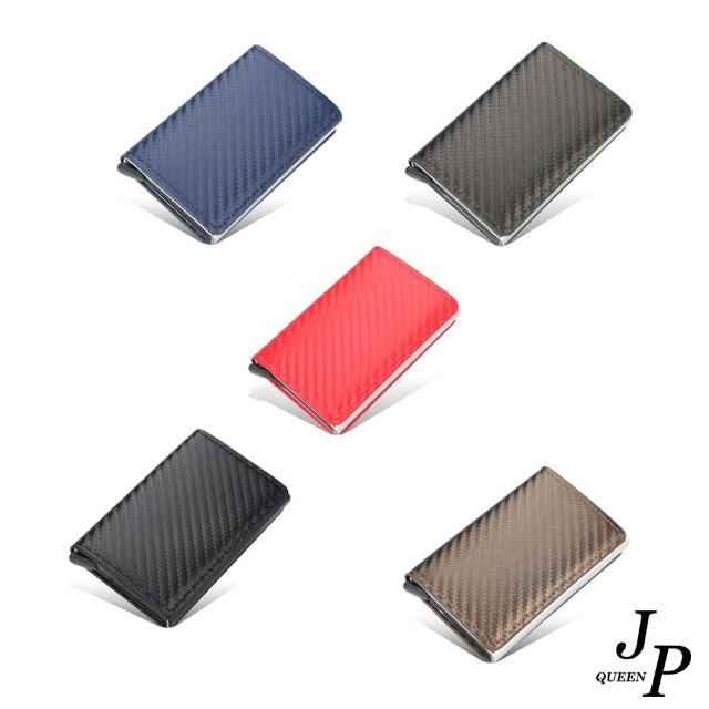 【Jpqueen】隨身攜帶自動彈卡格紋卡套短夾(5色可選)