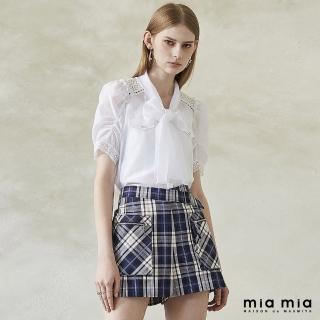 【mia mia】剪接蕾絲蝴蝶結上衣