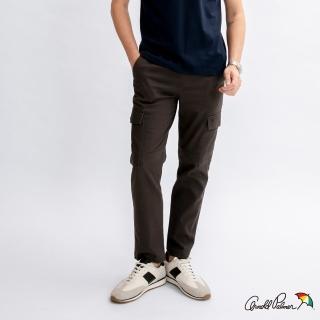 【Arnold Palmer 雨傘】男裝-側邊貼袋鬆緊腰休閒長褲(深灰色)