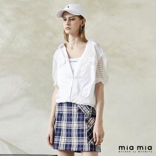 【mia mia】剪接蕾絲假兩件式上衣