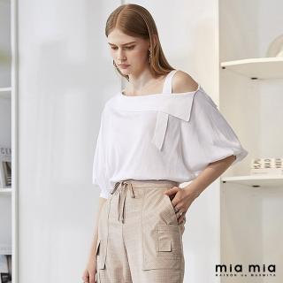 【mia mia】燈籠袖露肩造型針織衫