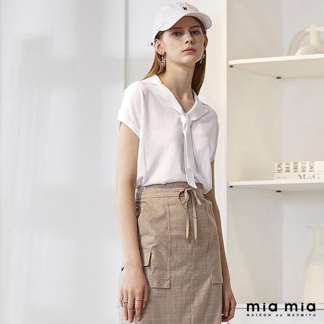 【mia mia】領結造型短袖針織衫