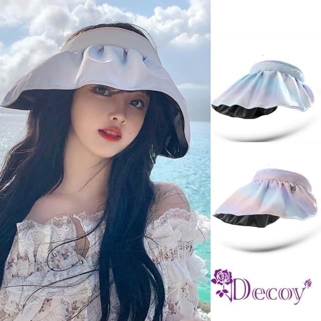【Decoy】漸變色彩＊彈性髮箍雙面防曬遮陽帽(2色可選)
