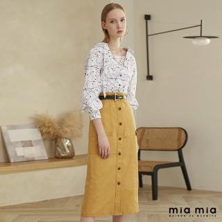 【mia mia】A字剪裁排釦長裙