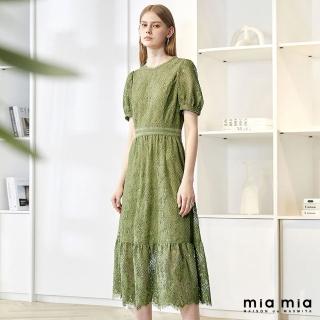【mia mia】蕾絲露背長洋裝