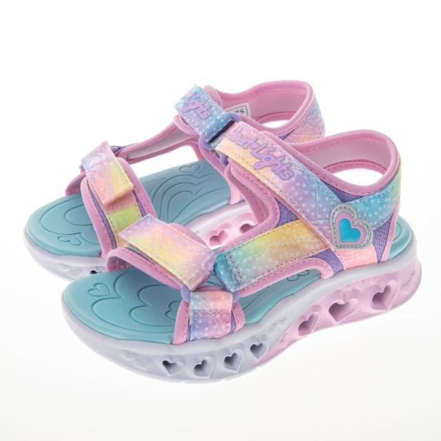 【SKECHERS】女童 涼鞋 拖鞋系列 閃燈鞋 FLUTTER HEARTS SANDAL(303105LLPMT)