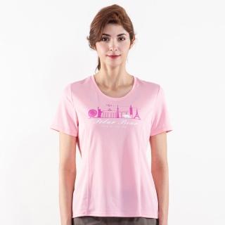 【POLAR BEAR 北極熊】女吸濕排汗網眼印花T恤-粉紅(23T05)