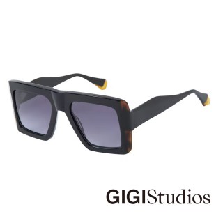 【GIGI Studios】歐美時尚周 浮誇大框太陽眼鏡(黑 - GEORGINA-6733/1)
