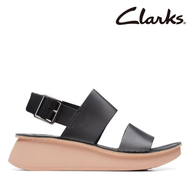 【Clarks】女款Velhill Strap 兩片式柔軟寬帶皮革輕量涼鞋(CLF70822S)