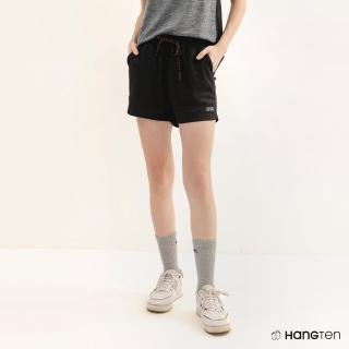 【Hang Ten】女裝-REGULAR FIT經編網布3M吸濕排汗抗臭短褲(黑)