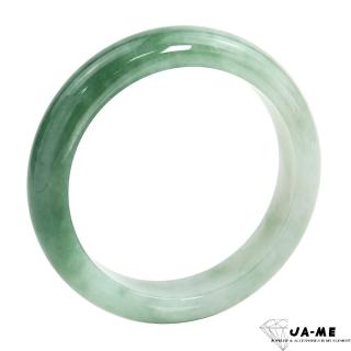 【JA-ME】天然A貨翡翠半山半水伴綠色玉鐲#17-17.5