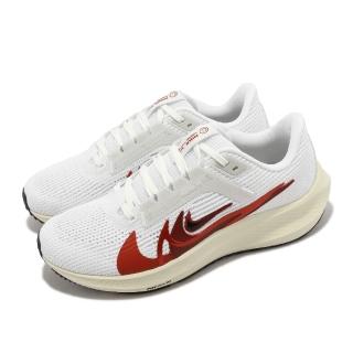 【NIKE 耐吉】慢跑鞋 Wmns Air Zoom Pegasus 40 PRM ANY 女鞋 白 紅 氣墊 針織(FB7703-100)