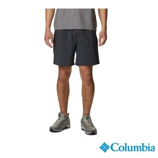 【Columbia 哥倫比亞 官方旗艦】男款-Coral Ridge防曬UPF50快排短褲-黑色(UAE50800BK / 2023春夏)