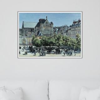 《巴黎聖日耳曼區歐塞瓦》莫內Monet．印象派畫家 世界名畫 經典名畫 風景油畫-白框60x80CM