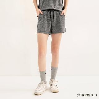 【Hang Ten】女裝-REGULAR FIT經編網布3M吸濕排汗抗臭短褲(花紗灰)