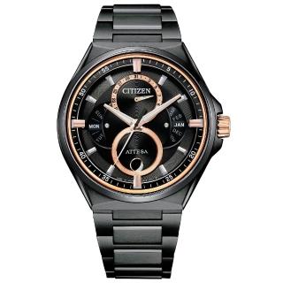 【CITIZEN 星辰】光動能卓越亮眼錶款鈦金屬月相腕錶42mm(BU0065-64E)
