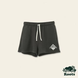 【Roots】Roots女裝-海狸獨木舟系列 經典有機棉休閒短褲(鐵灰色)