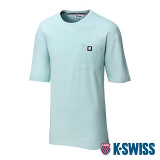 【K-SWISS】寬版水洗純棉T恤 Oversized Tee-男-薄荷綠(108075-333)