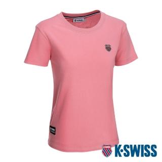 【K-SWISS】棉質吸排T恤 Drawstring Tee-女-莓粉(198073-696)