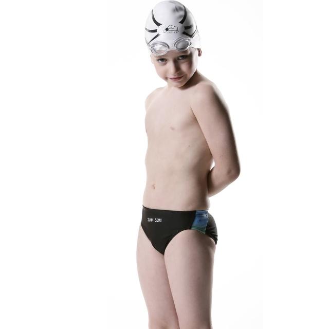 【SAIN SON】競賽/泳隊/兒童三角泳褲(附泳帽A67105)