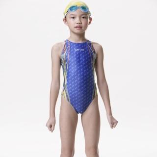 【SAIN SON】競賽/泳隊女童連身三角泳裝(加贈矽膠泳帽S635)