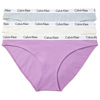 【Calvin Klein 凱文克萊】2023女時尚彈力棉質藍膚紫色比基尼混搭3件組-網(預購)