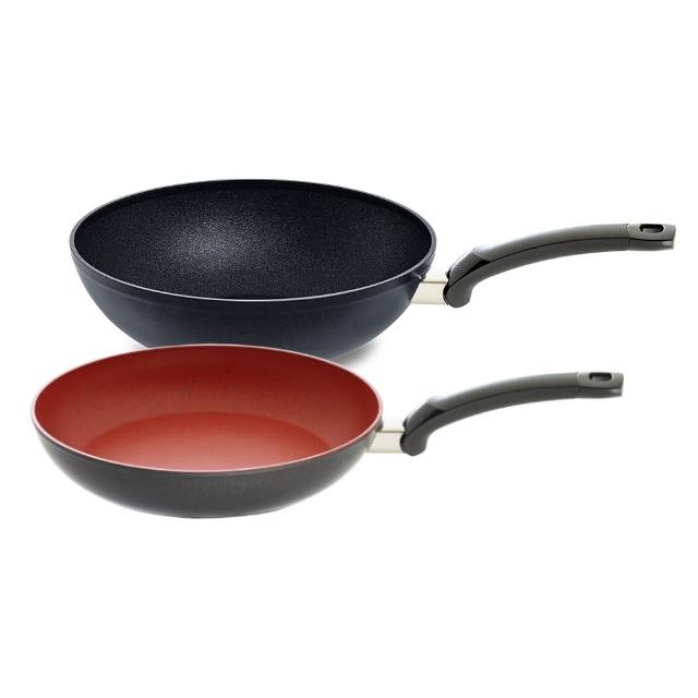 Fissler 闔家溫馨組I 單柄中式炒鍋28cm 3.7L 不沾感溫鍋28cm 3.0L