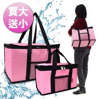 【G+居家】馬卡龍防潑水大容量保溫袋(買大送小優惠組)